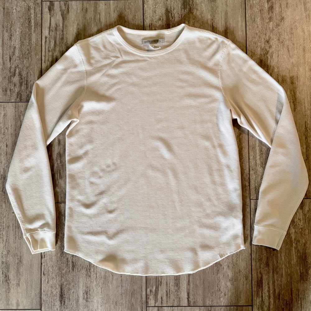 Outerknown Men’s White Thermal Long Sleeve Shirt